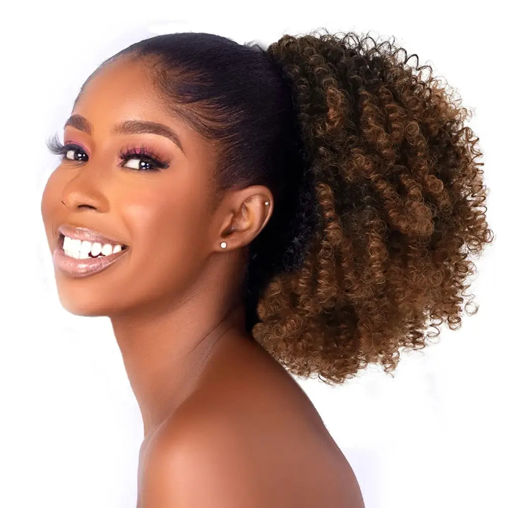 Elevate Your Look with Our Curly Drawstring Ponytail Collection - 1B-30