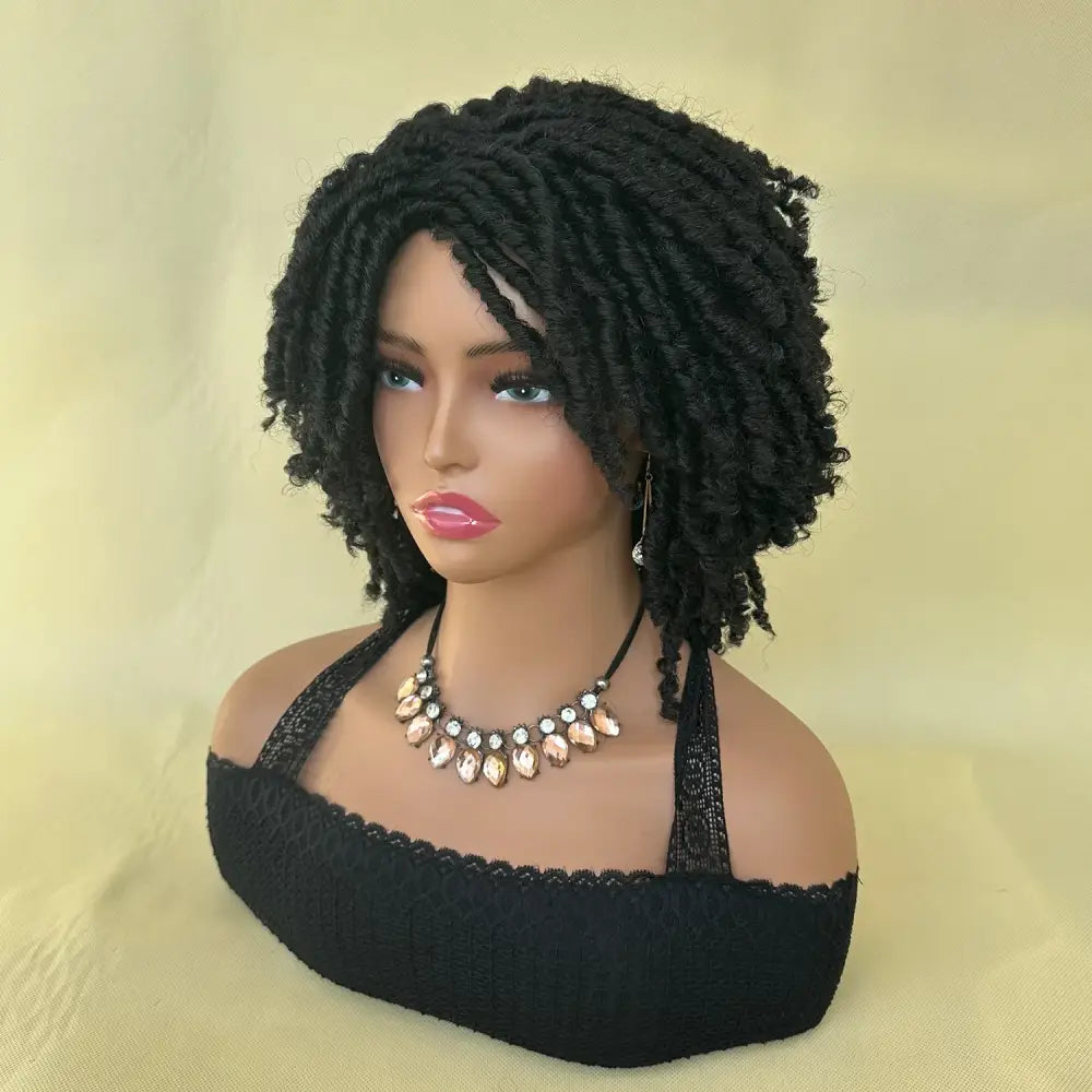 Elevate Your Look with Our Short Dreadlock Wigs at Queen Afro - #1B