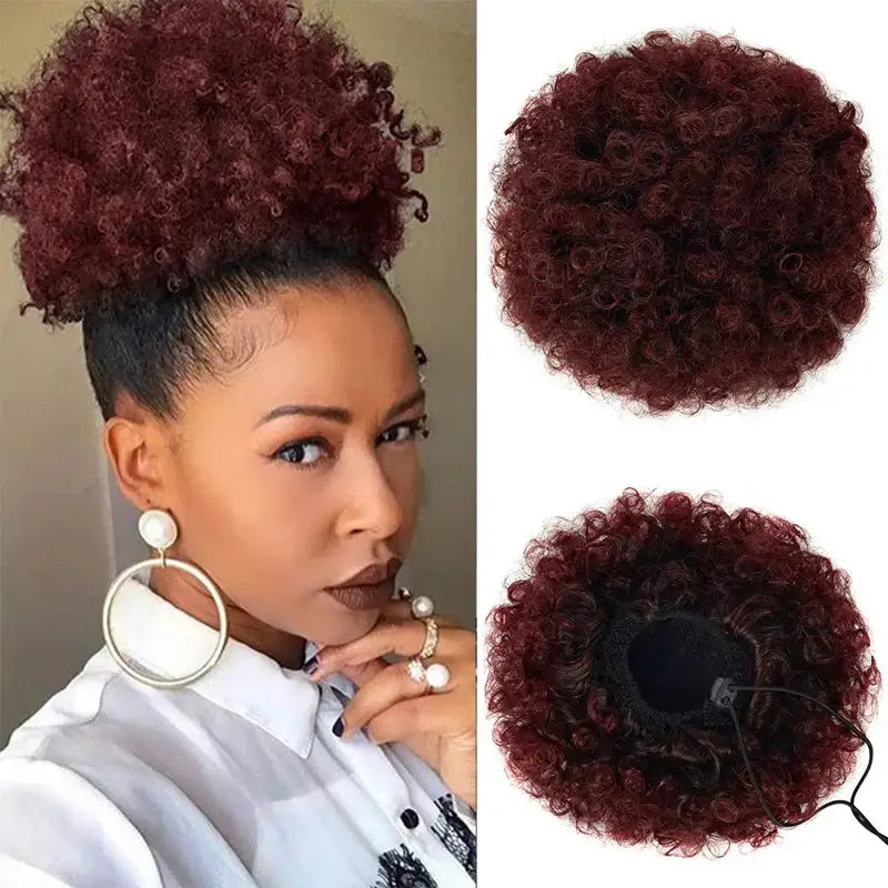 Elevate Your Look with Queen Afro Hair Extensions and Ponytail Styles - #99J / 6inches