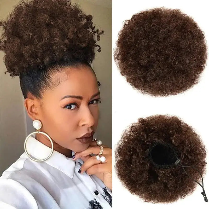 Elevate Your Look with Queen Afro Hair Extensions and Ponytail Styles - #4 / 6inches