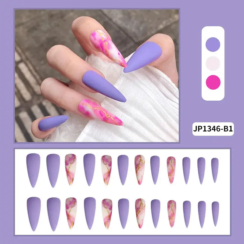 Elevate Your Look with Queen Afro’s Comic Pattern Purple Nail Products - MT585JP1346B1