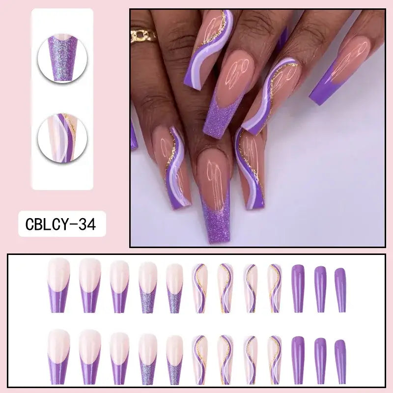 Elevate Your Look with Queen Afro’s Comic Pattern Purple Nail Products - MT793CBLCY34