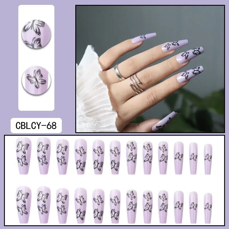 Elevate Your Look with Queen Afro’s Comic Pattern Purple Nail Products - MT818CBLCY68