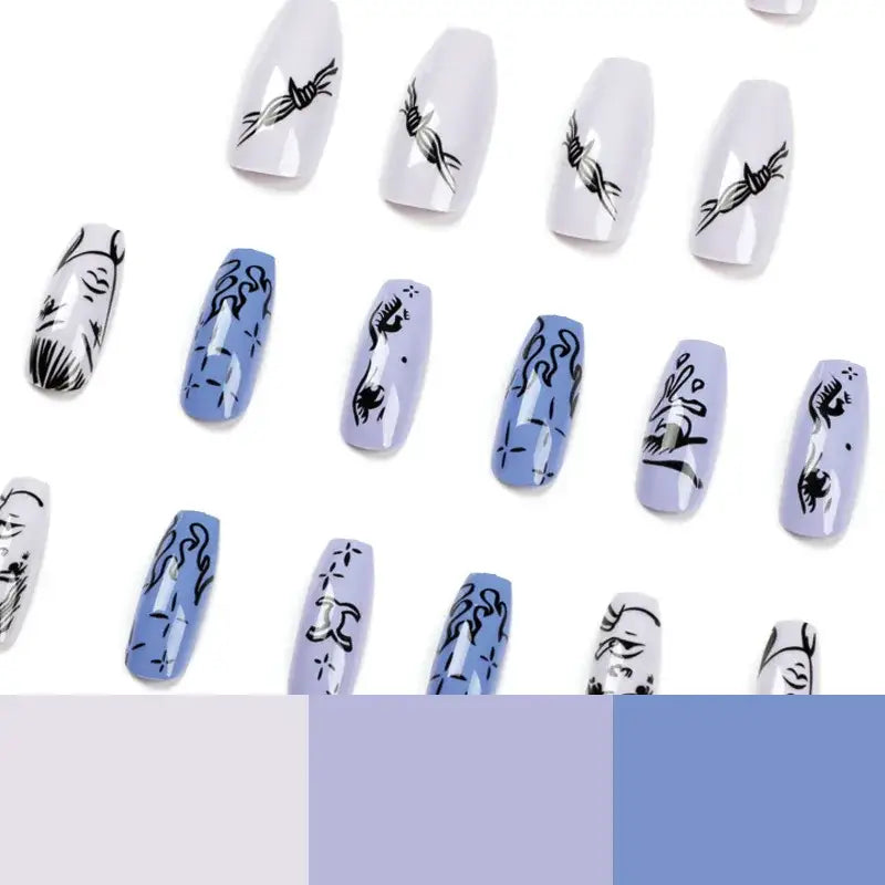 Elevate Your Look with Queen Afro’s Comic Pattern Purple Nail Products