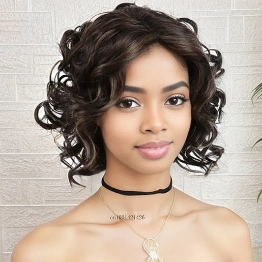 Elevate Your Look with Trendy Short Curly Synthetic Wigs by Queen Afro - Muli Color