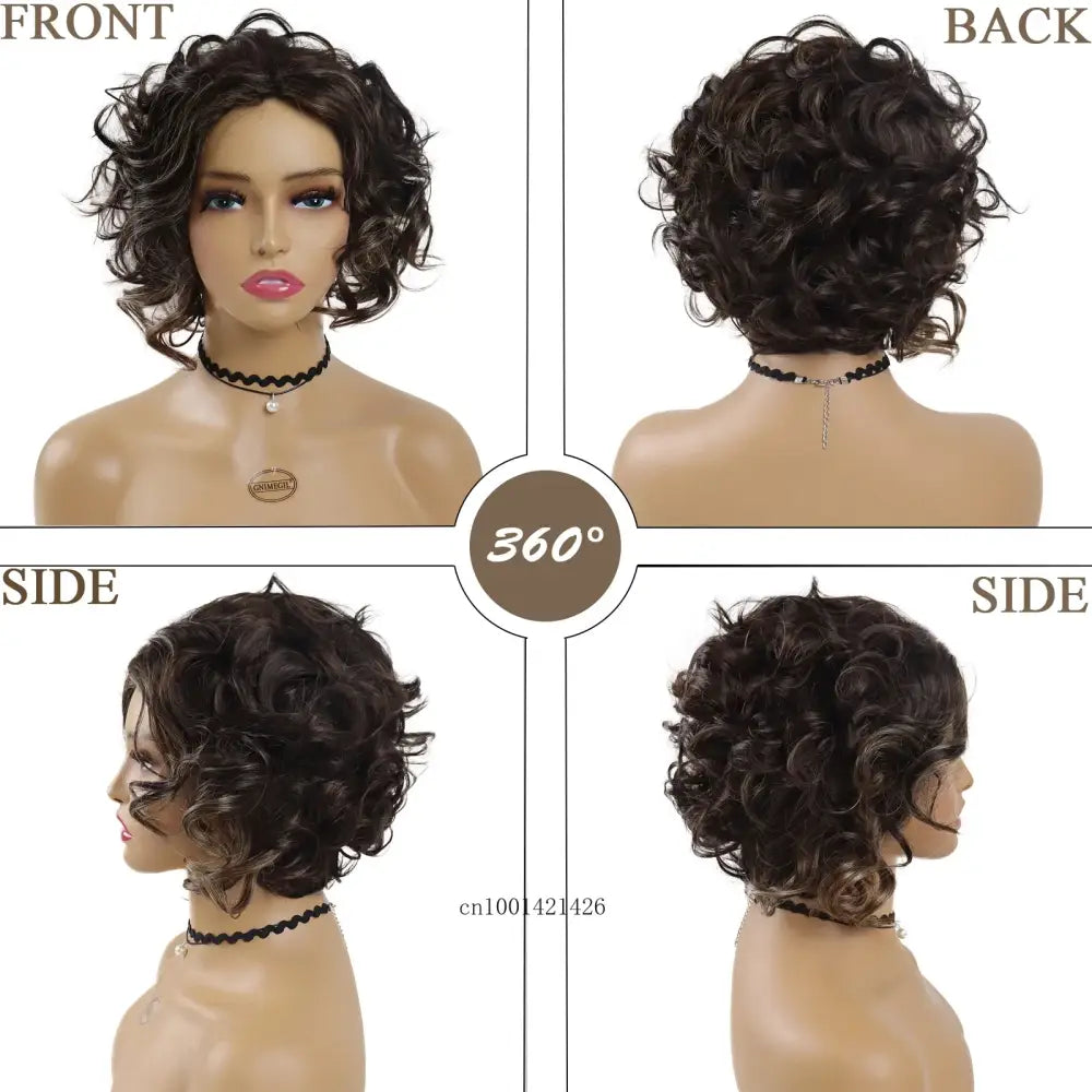 Elevate Your Look with Trendy Short Curly Synthetic Wigs by Queen Afro - Muli Color