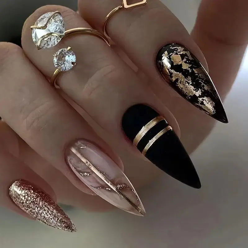 Elevate Your Nail Art with Gold Foil Glitter at Queen Afro - QHW472