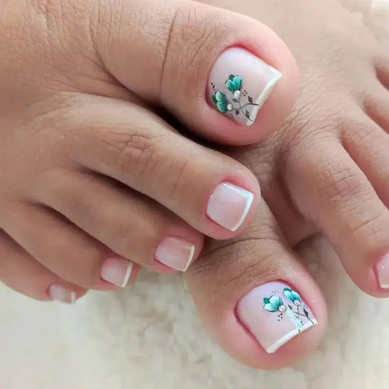 Elevate Your Nail Game with Stunning French Fake Toenails - 04