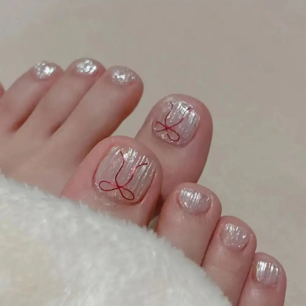 Elevate Your Nail Game with Stunning French Fake Toenails - 17