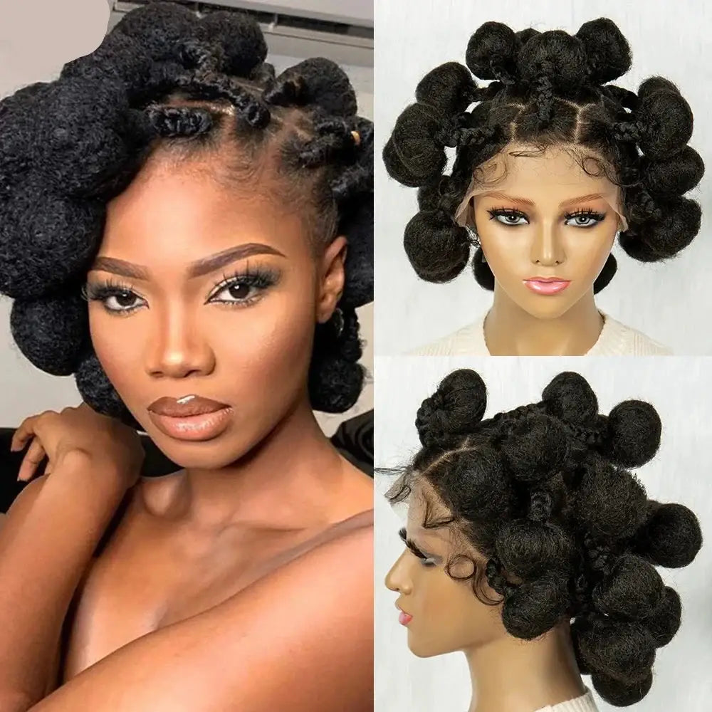 Elevate Your Style with Bantu Knotless Braids and Lace Wigs - 1B / 6inches