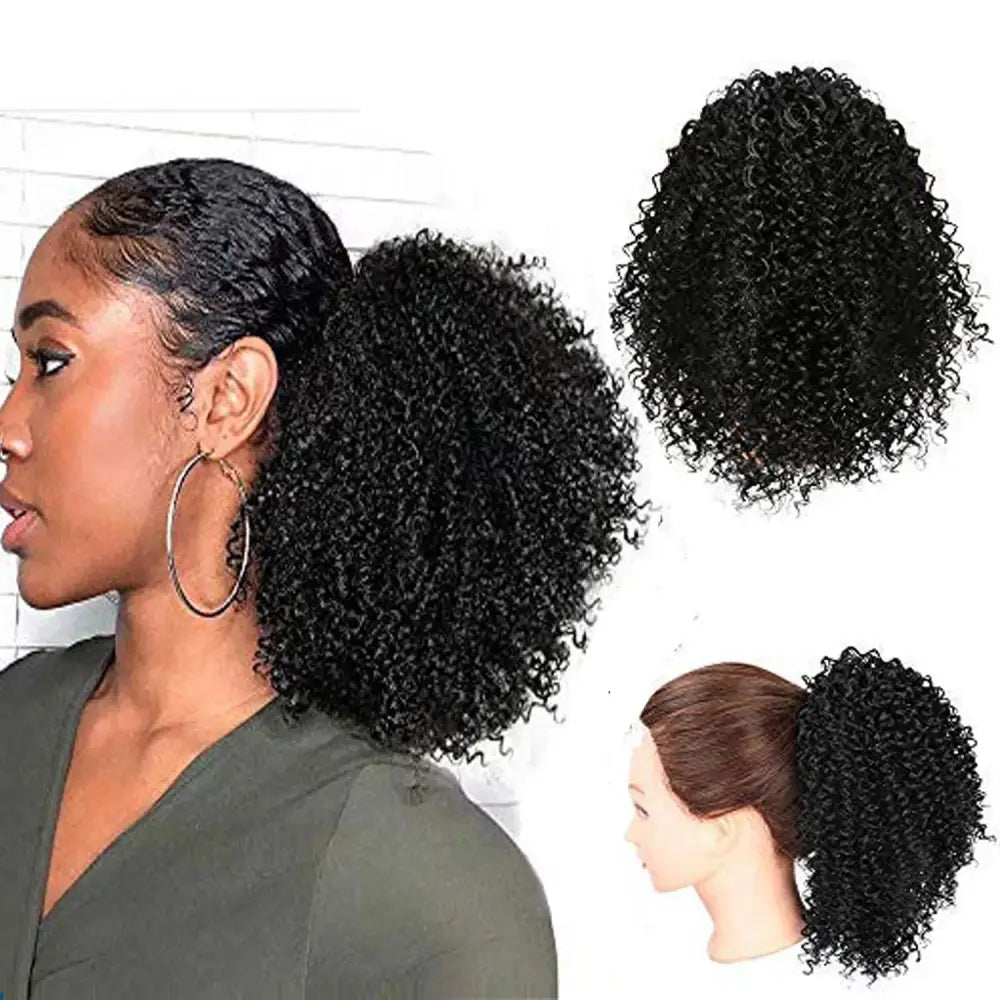 Elevate Your Style with Our Afro Drawstring Ponytail Collection - MW12-1B