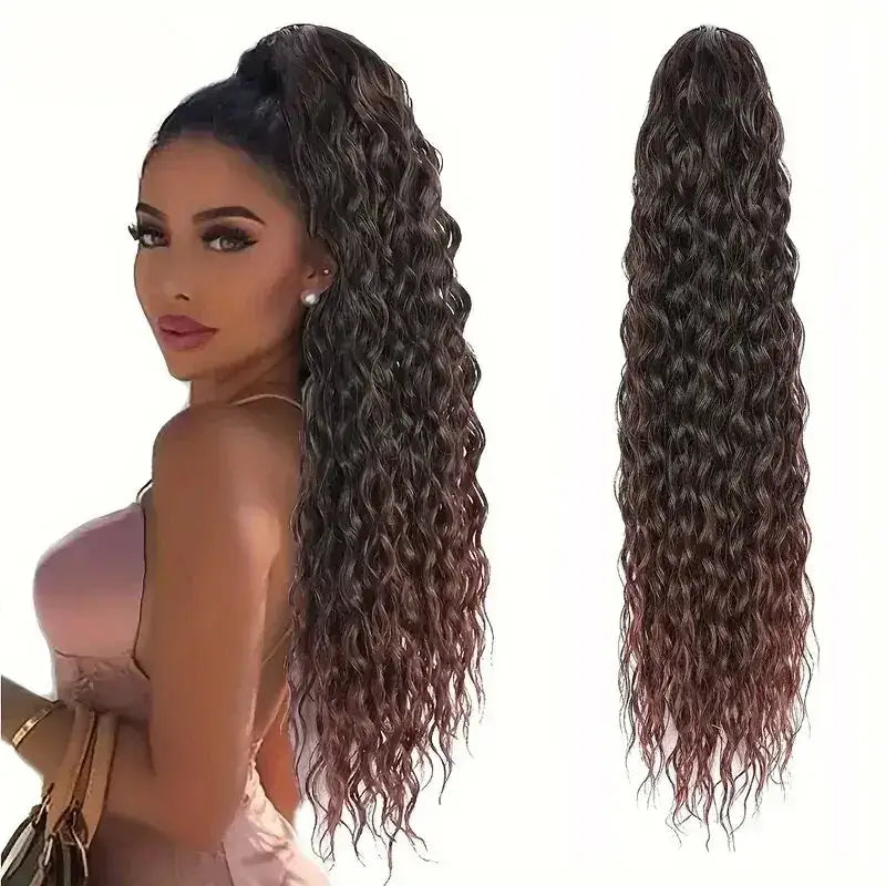 Elevate Your Style with Our Curly Synthetic Drawstring Ponytails - LSDP22-1BT33