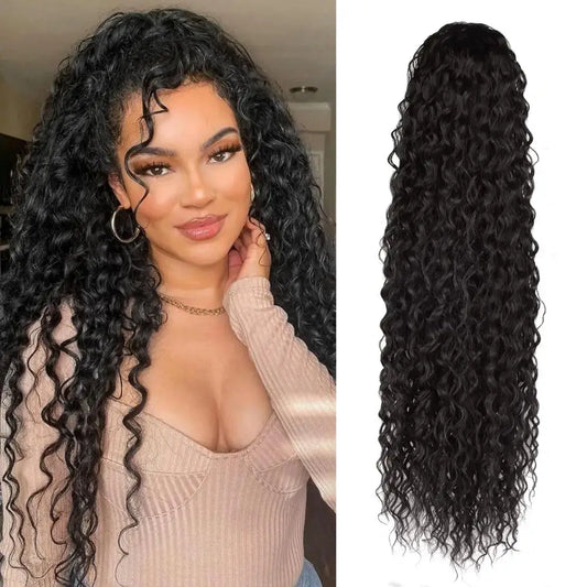 Elevate Your Style with Our Curly Synthetic Drawstring Ponytails - LSDP22-1B