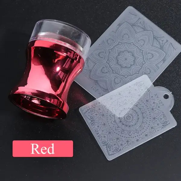 Elevate Your Style with Our Jelly Silicone Nail Stamper Set - 1033-Red