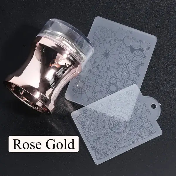 Elevate Your Style with Our Jelly Silicone Nail Stamper Set - 1033-Rose Gold