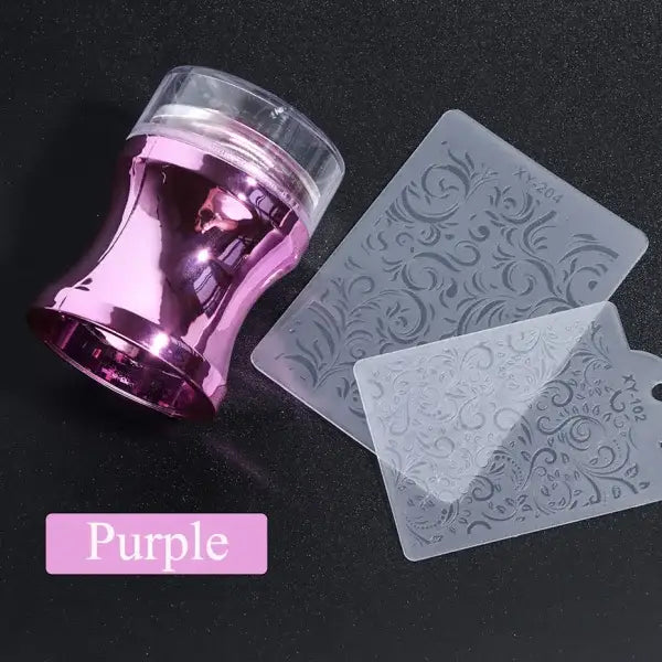 Elevate Your Style with Our Jelly Silicone Nail Stamper Set - 1033-Purple