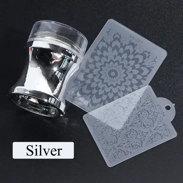 Elevate Your Style with Our Jelly Silicone Nail Stamper Set - 1033-Silver