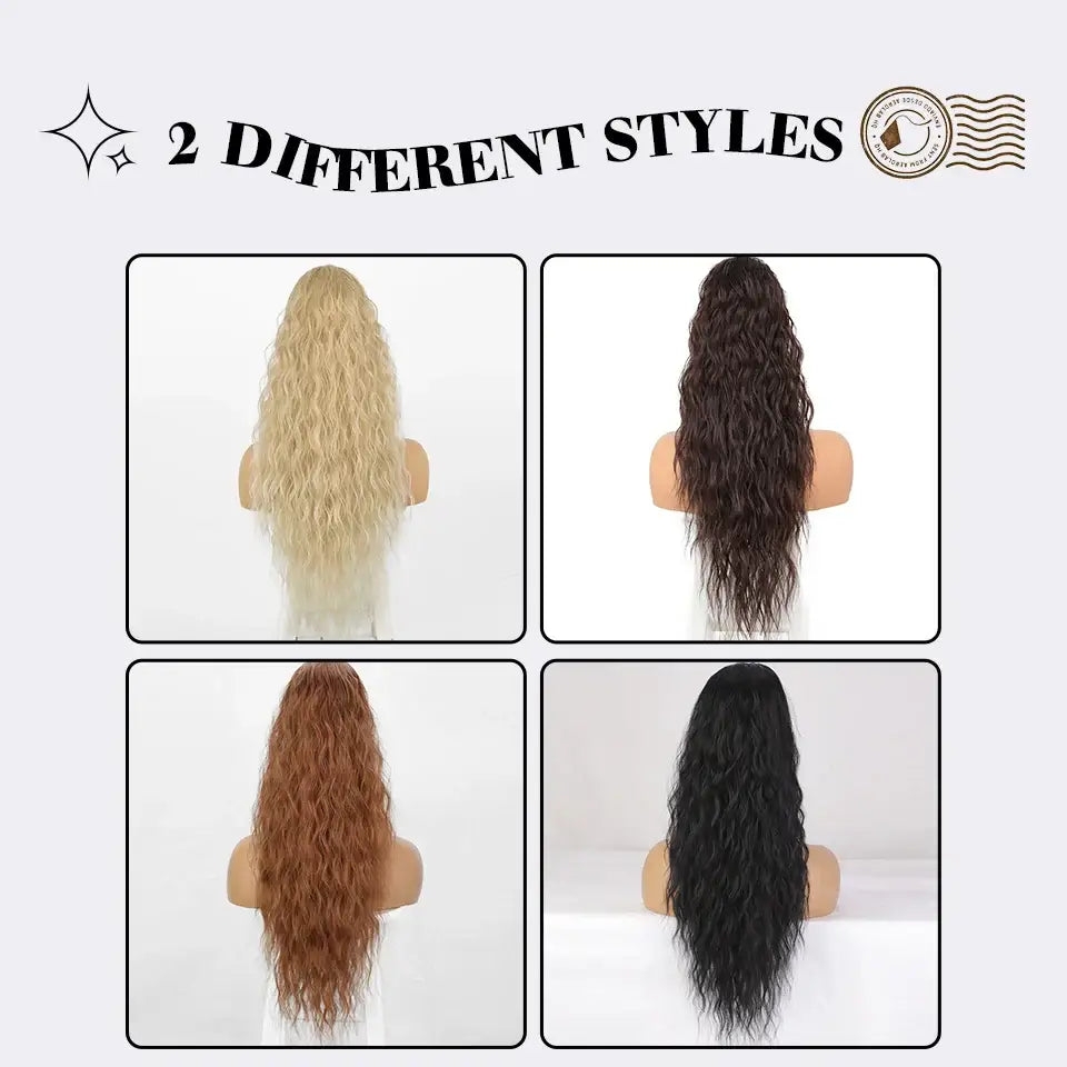 Elevate Your Style with Our Long Curly Drawstring Ponytails