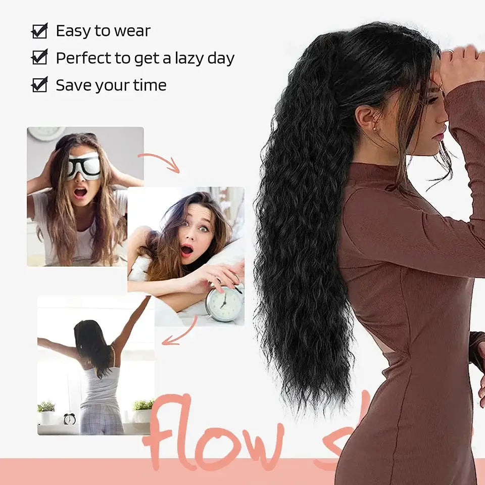 Elevate Your Style with Our Long Curly Drawstring Ponytails