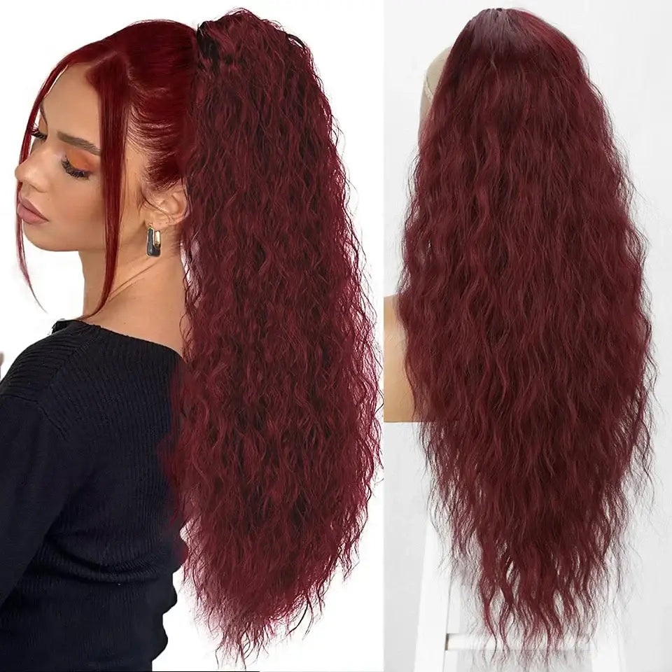 Elevate Your Style with Our Long Curly Drawstring Ponytails - 26inch 118G