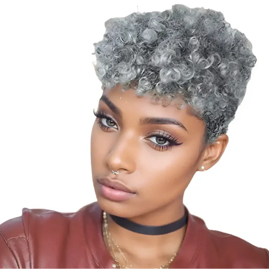 Elevate Your Style with Our New Mixed Grey Afro Collection - A2-9183