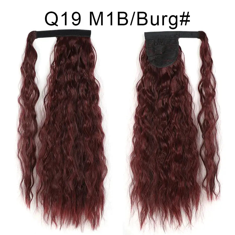 Elevate Your Style with Queen Afro Clip-In Ponytail Extensions - Q19-M1B-Burg / 22INCHES