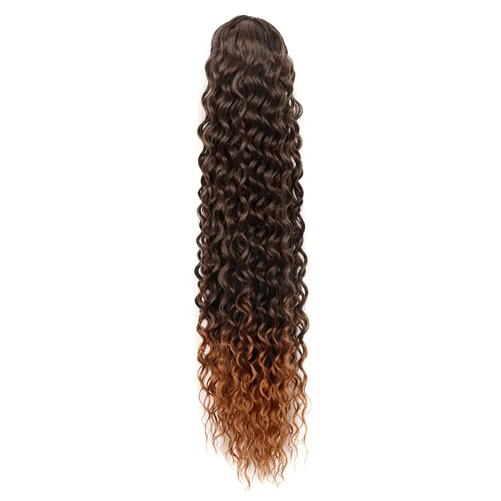 Elevate Your Style with Queen Afro’s Ponytail Extensions and Water Wave Curly - 1BT30 / 24inches