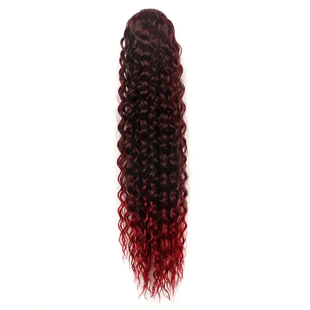 Elevate Your Style with Queen Afro’s Ponytail Extensions and Water Wave Curly - 1BTBUG / 24inches