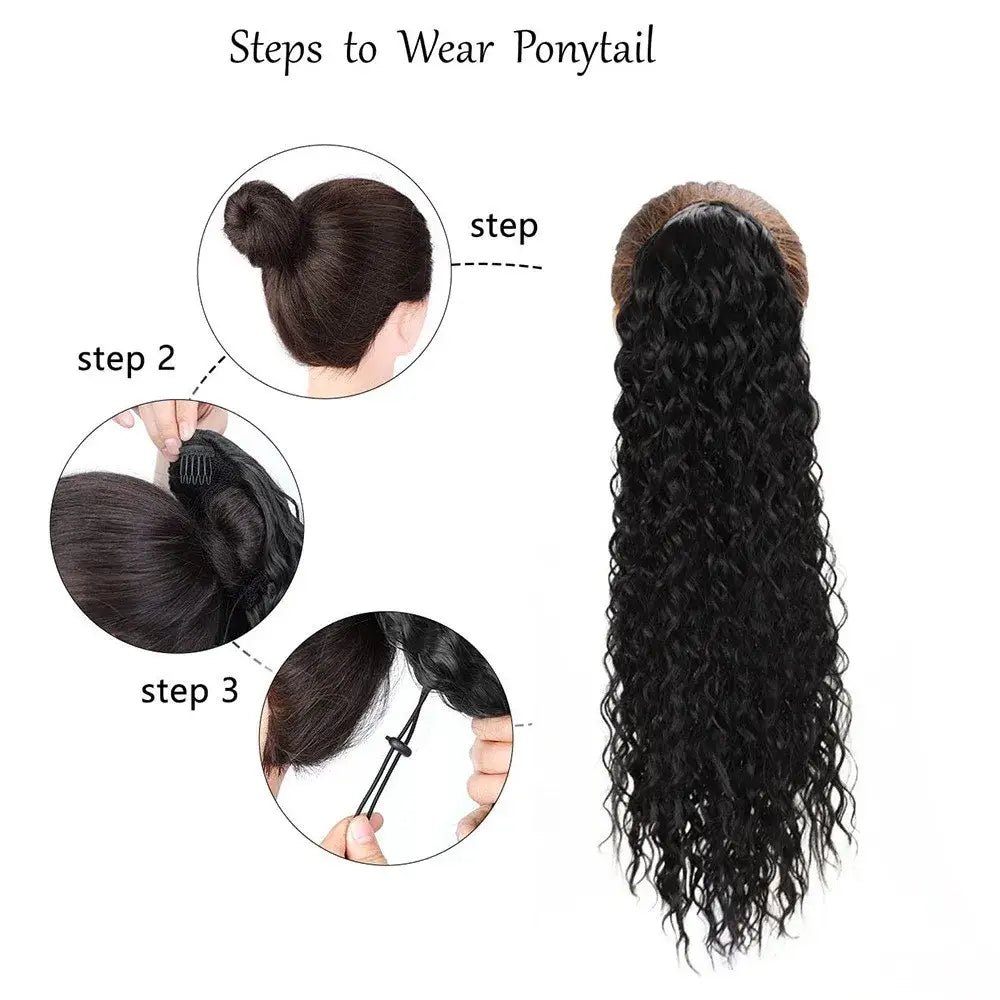 Elevate Your Style with Queen Afro’s Ponytail Extensions and Water Wave Curly