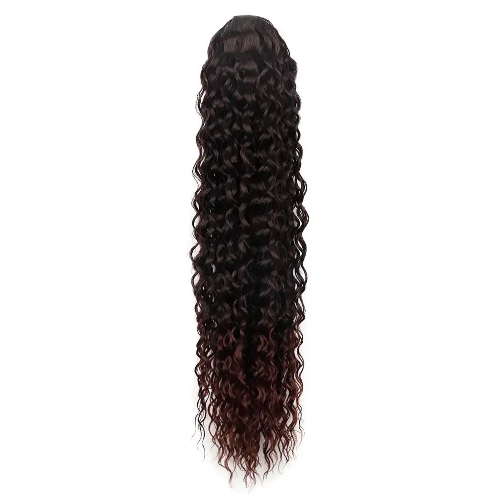 Elevate Your Style with Queen Afro’s Ponytail Extensions and Water Wave Curly - 1BT33 / 24inches