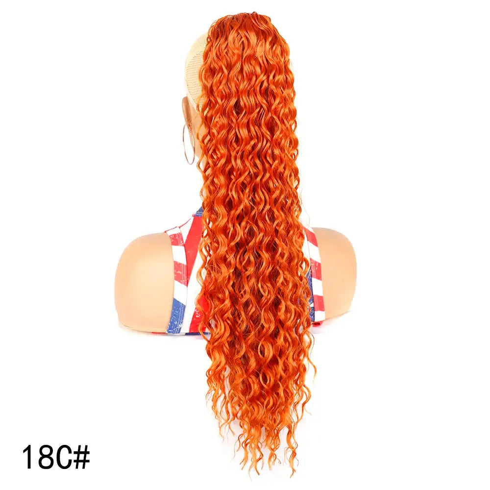 Elevate Your Style with Queen Afro’s Ponytail Extensions and Water Wave Curly - 18C / 24inches