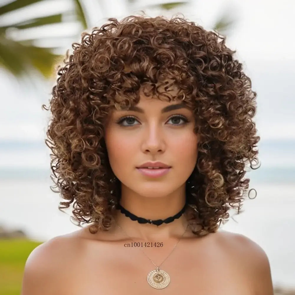 Elevate Your Style with Queen Afro’s Short Curly Ombre New Arrivals - Brown