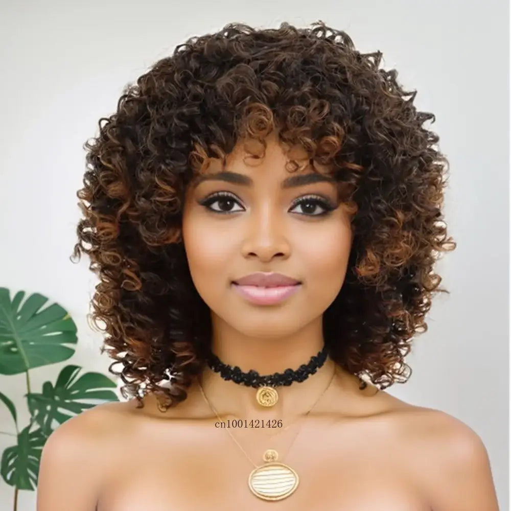 Elevate Your Style with Queen Afro’s Short Curly Ombre New Arrivals - Mix Brown