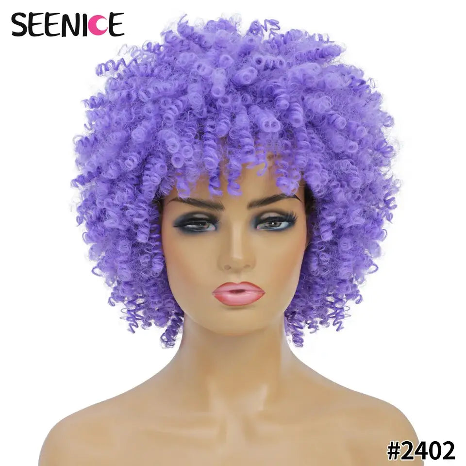 Elevate Your Style with Short Afro Kinky and Curly Wigs - 2402 / 1pc