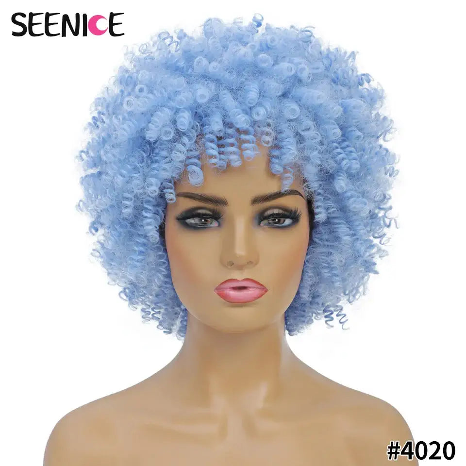 Elevate Your Style with Short Afro Kinky and Curly Wigs - 4020 / 1pc