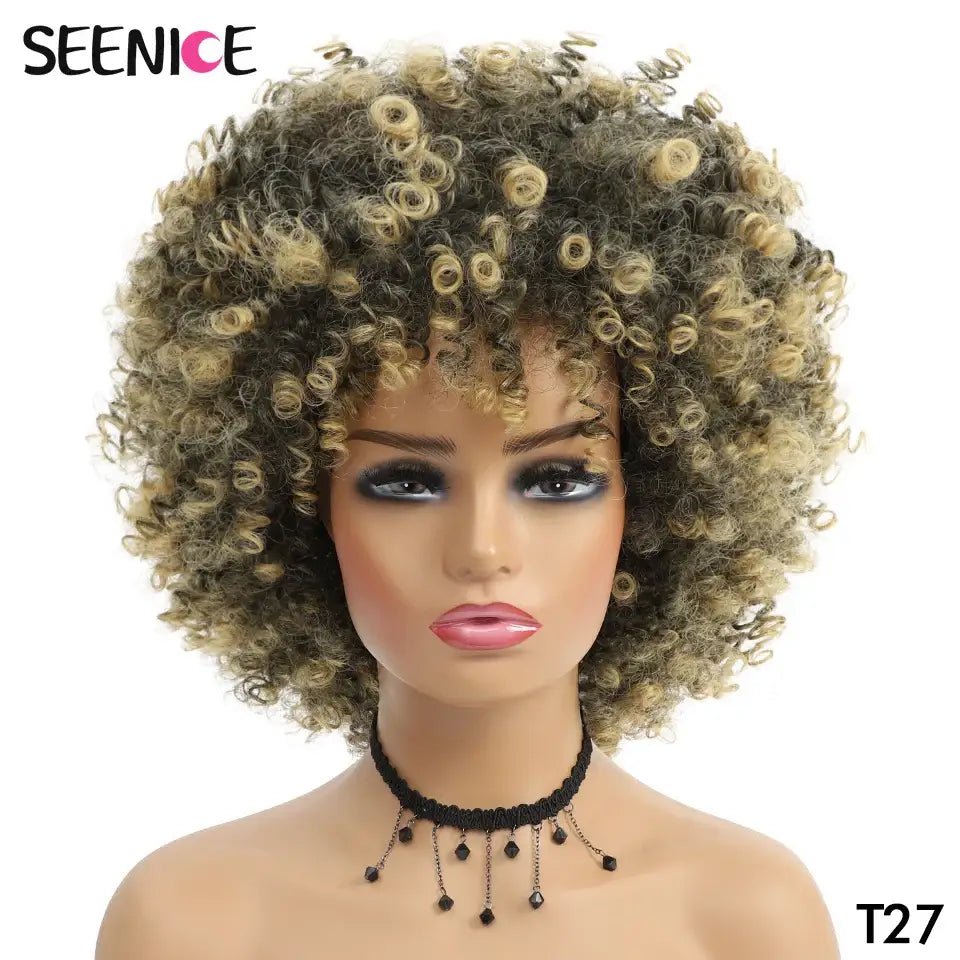 Elevate Your Style with Short Afro Kinky and Curly Wigs - T1/27 / 1pc