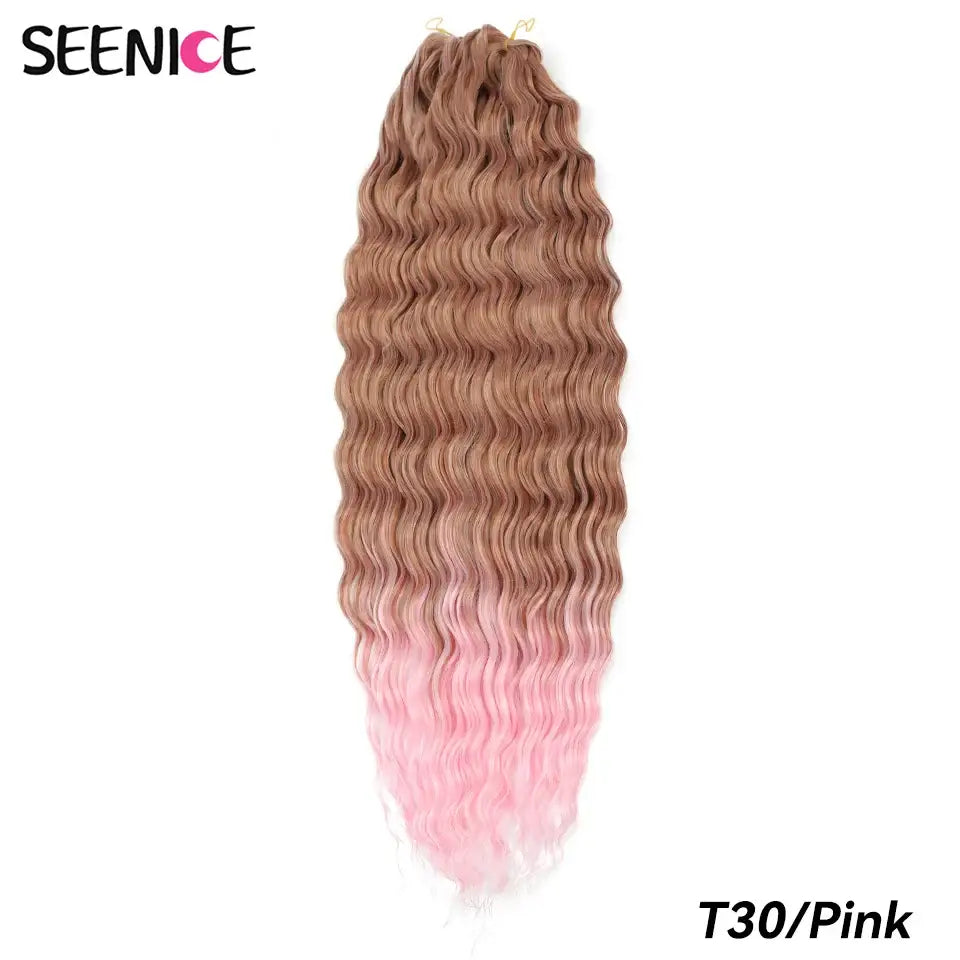 Elevate Your Style with Synthetic Deep Wave Crochet Hair Products - 30-Pink / CHINA / 22inches-55cm | 6Pack