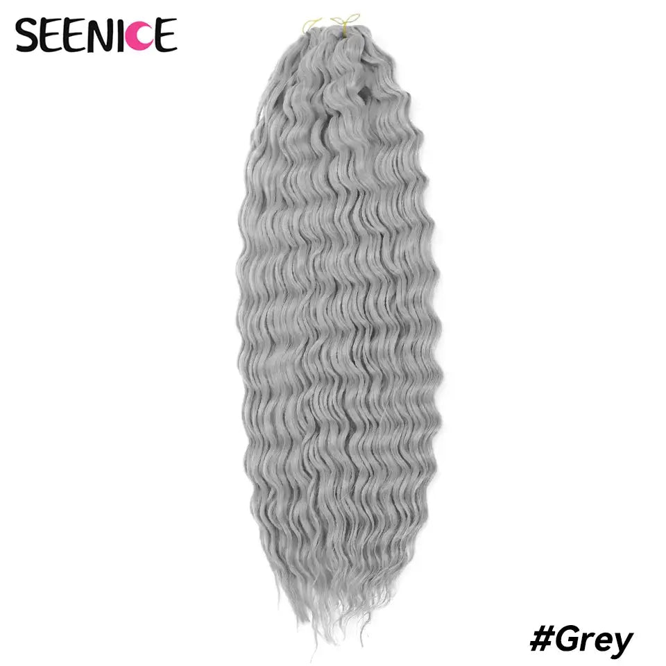 Elevate Your Style with Synthetic Deep Wave Crochet Hair Products - #Grey / CHINA / 22inches-55cm | 5Pack