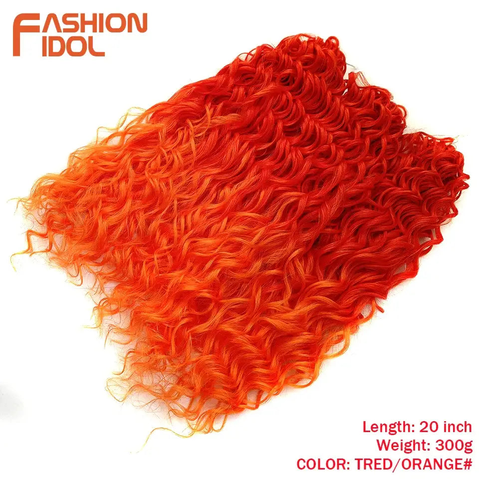 Elevate Your Style with Wavy Twist Crochet Hair Extensions and Wigs - TRED-ORANGE / 20inches-24inches