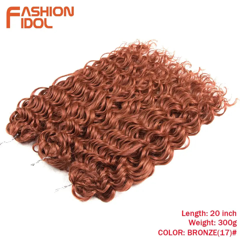 Elevate Your Style with Wavy Twist Crochet Hair Extensions and Wigs - BRONZE(17) / 20inches-24inches