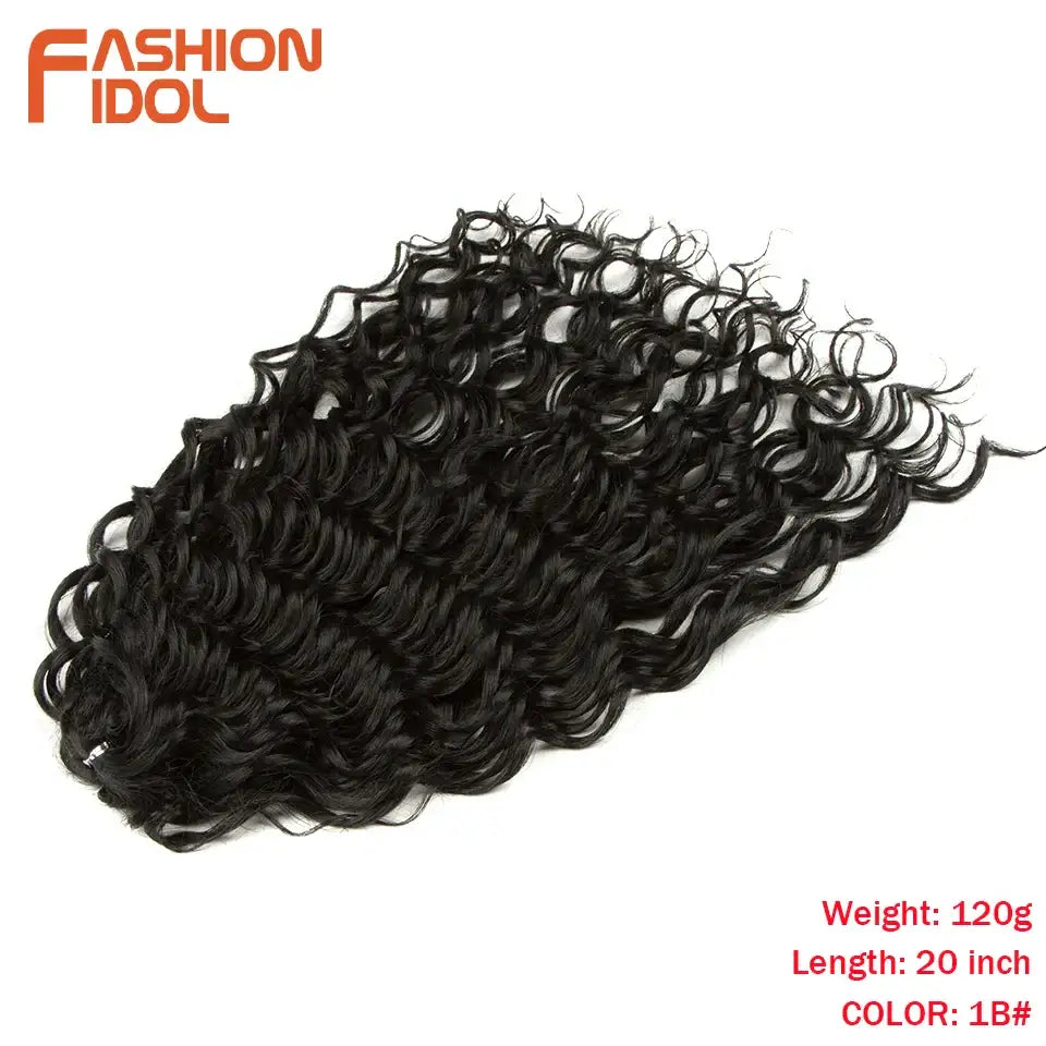 Elevate Your Style with Wavy Twist Crochet Hair Extensions and Wigs - #1B / 20inches-24inches