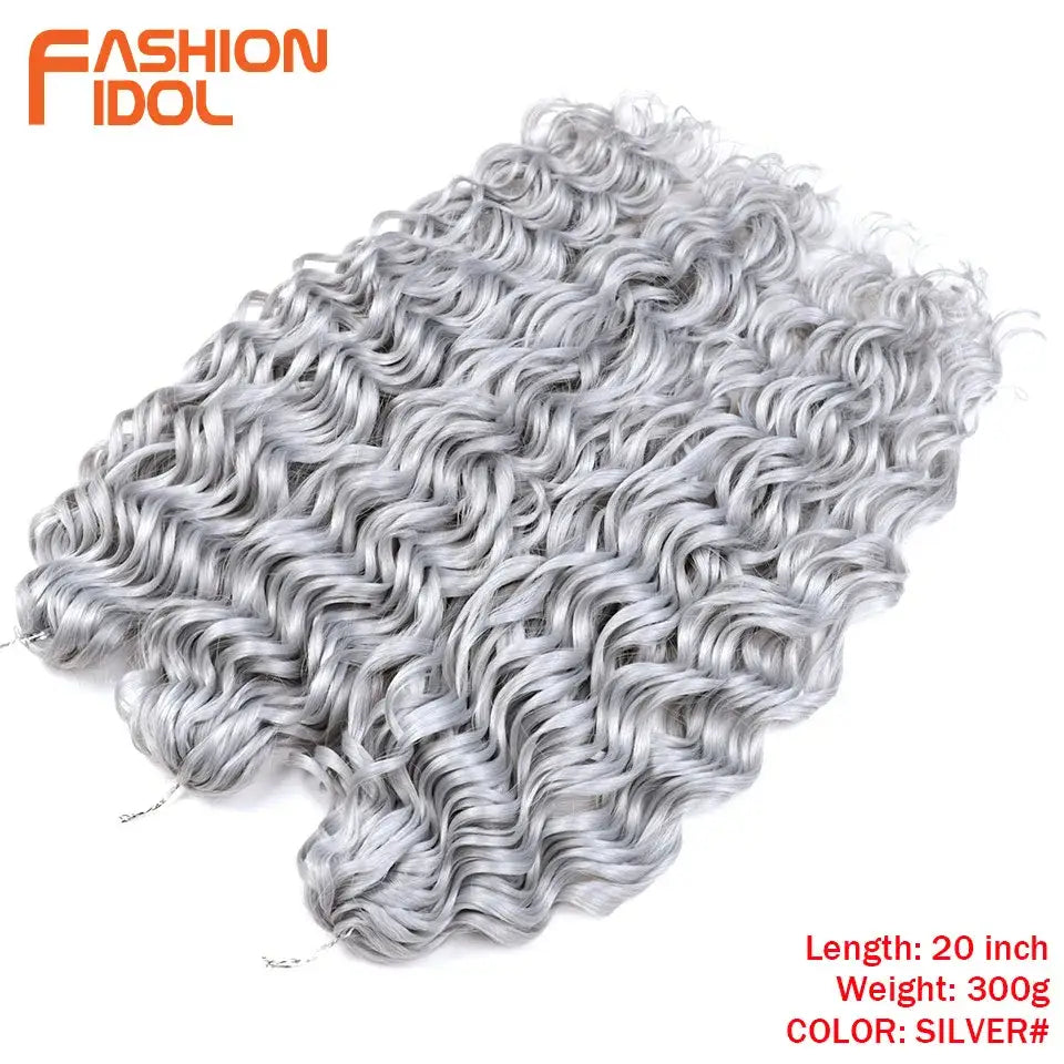 Elevate Your Style with Wavy Twist Crochet Hair Extensions and Wigs - SILVER / 20inches-24inches