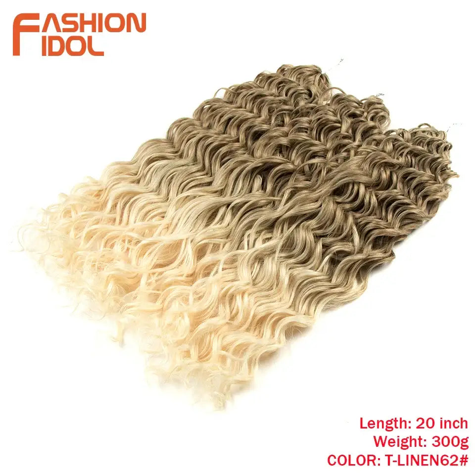 Elevate Your Style with Wavy Twist Crochet Hair Extensions and Wigs - T-LINEN62 / 20inches-24inches