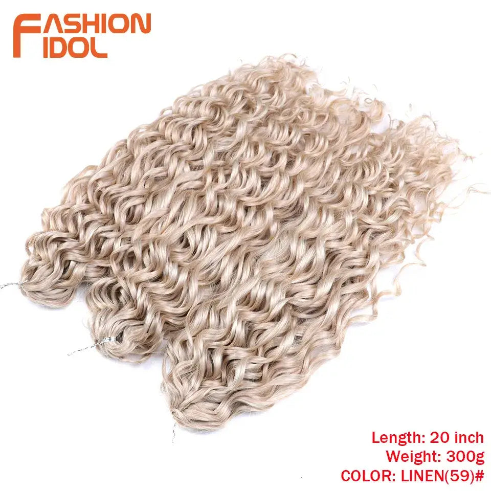 Elevate Your Style with Wavy Twist Crochet Hair Extensions and Wigs - LINEN(59) / 20inches-24inches