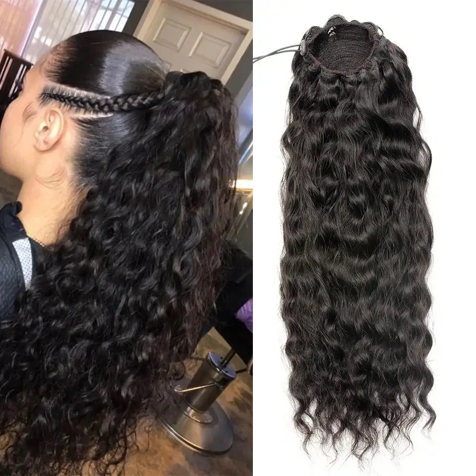 Empower Your Beauty with Aliballad Kinky Curly Drawstring Products - Natural Wave / 12Inch 100g