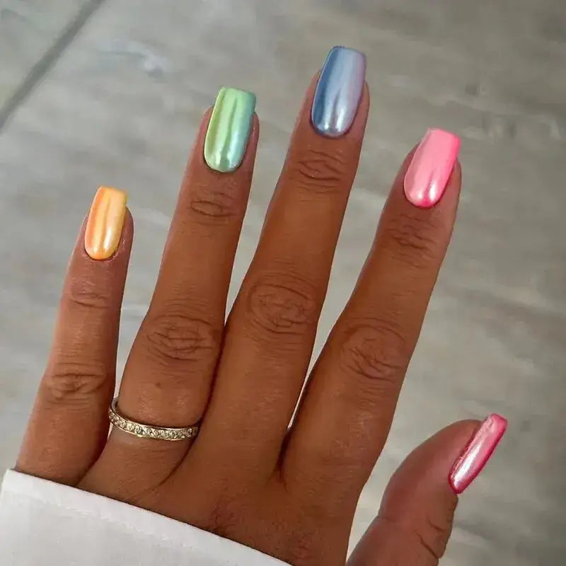 Empower Your Style with Our Rainbow Nail Set and Beauty Essentials - QHW1391