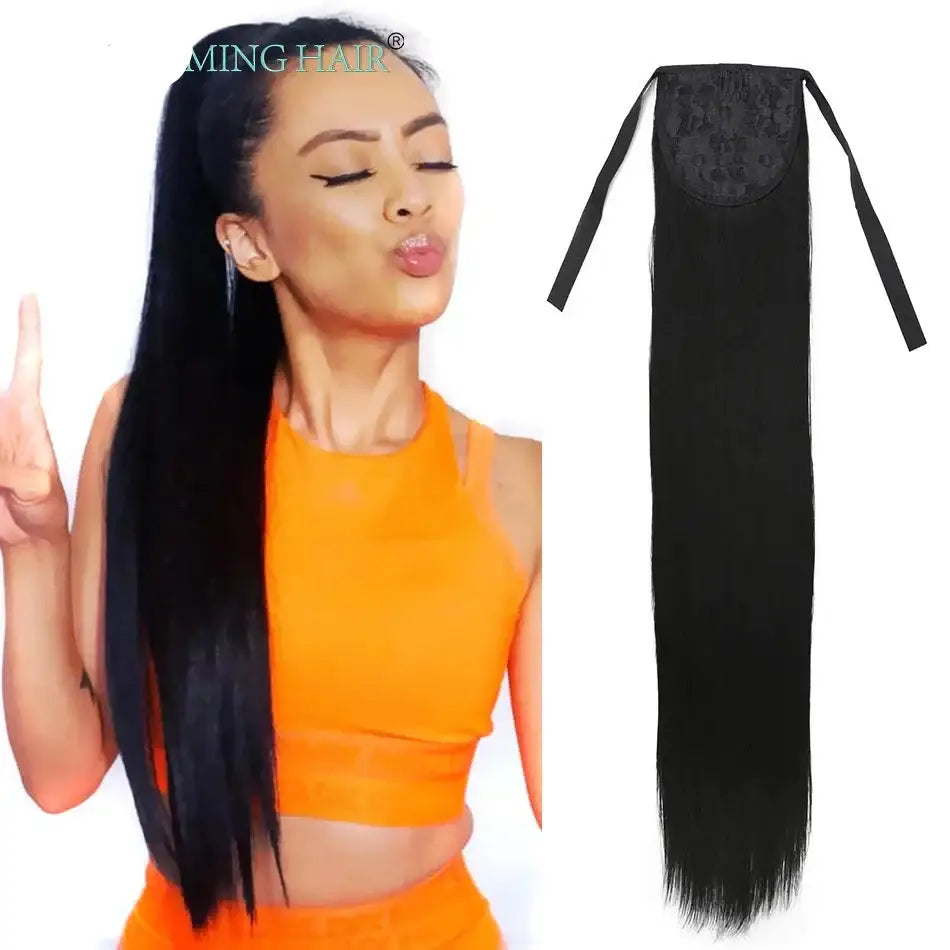 Enhance Your Beauty with Curly Ponytail Extensions and Accessories - ST Black / 1pc / 24inches