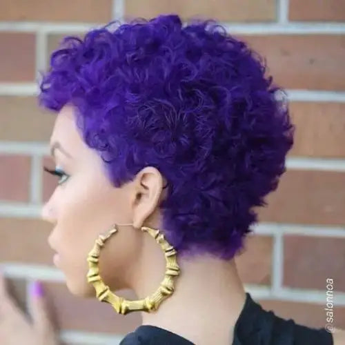 Explore Curly Purple Synthetic Wigs for a Bold New Look - 1096