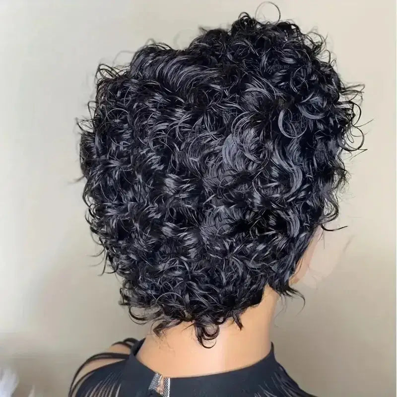 Explore Luxurious Lace Wigs and Short Curly Pixie Styles at Queen Afro - #1B / 150%