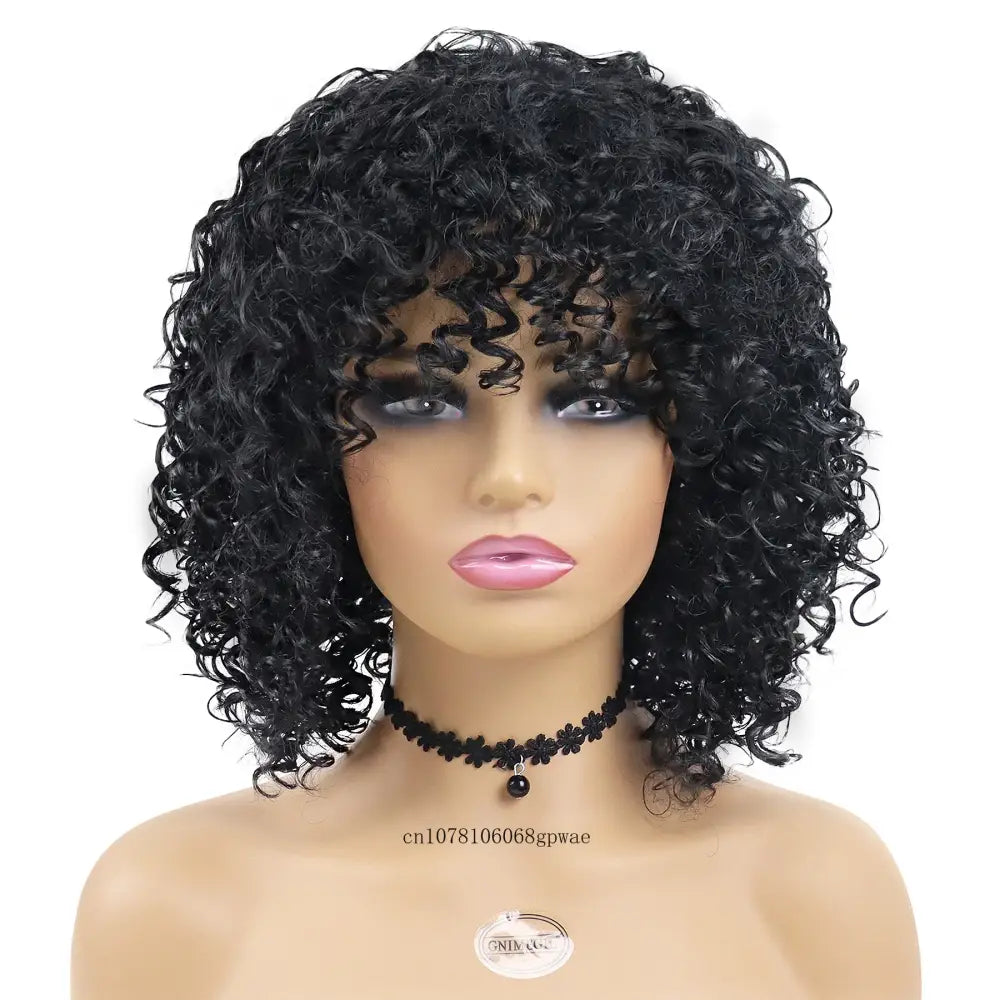 Explore New Arrivals: Fluffy Afro Curly Synthetic Wigs and More - Black